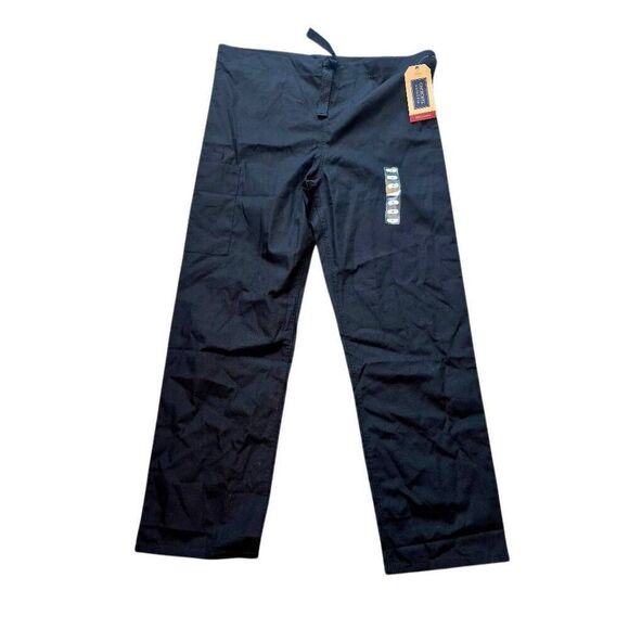 Cherokee Unisex Black Poly/Cotton Drawstring Scrub Pants Bottoms NEW NWT - Picture 3 of 13